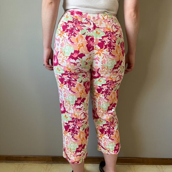 Liz Claiborne studio floral linen capri pants - Picture 7 of 11